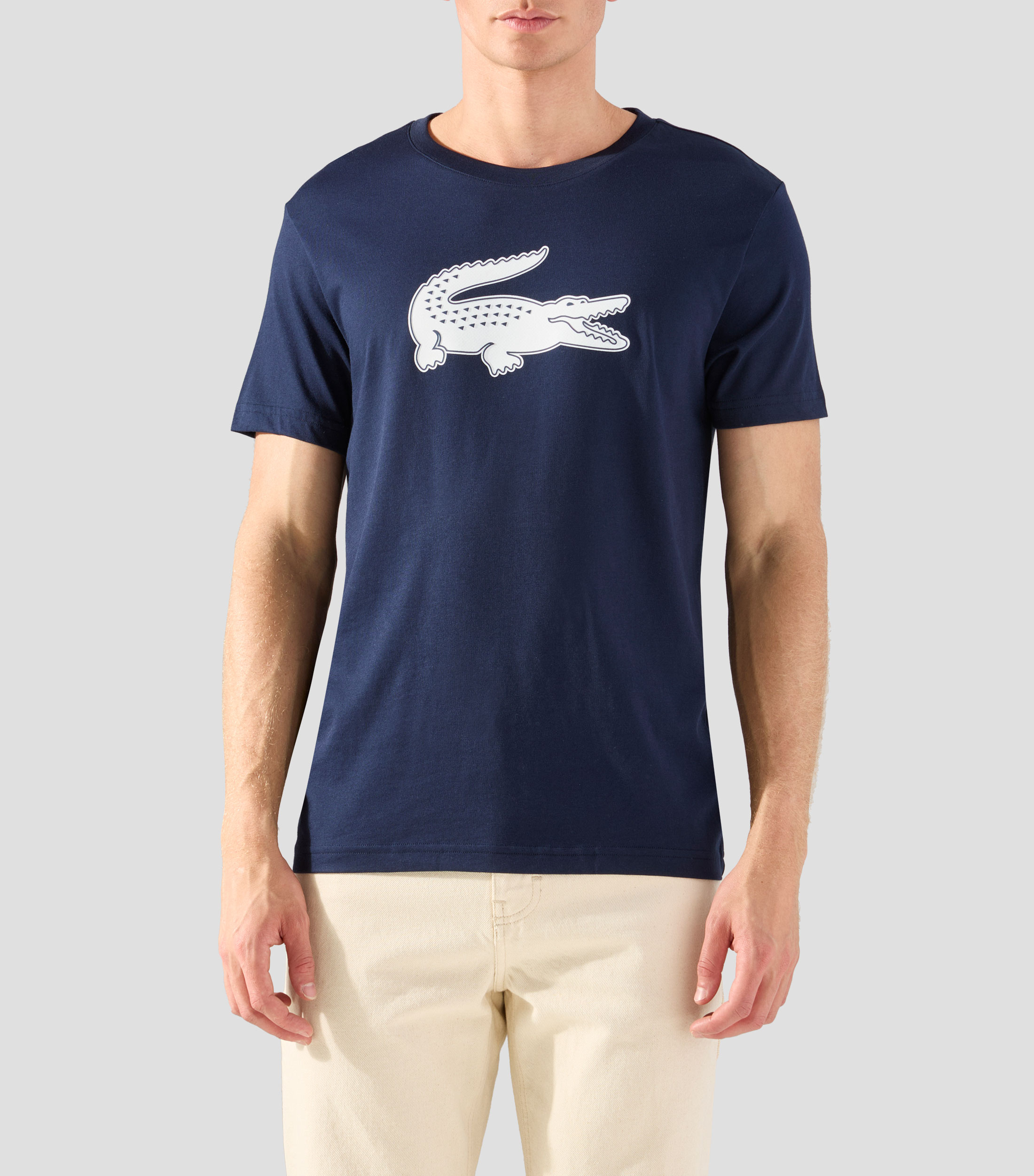 Playera cuello redondo manga corta con logo Hombre